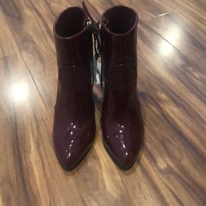 Deep cherry red shinny boots